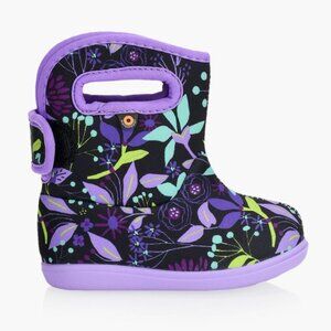 New BOGS II Cartoon Flowers Waterproof Fur Lined Boots Size 7 Toddler Kids Baby